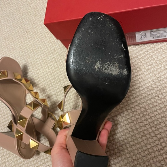 Valentino Garavani Women's Sandals with Gold Rockstuds - 37 - Picture 4 of 7